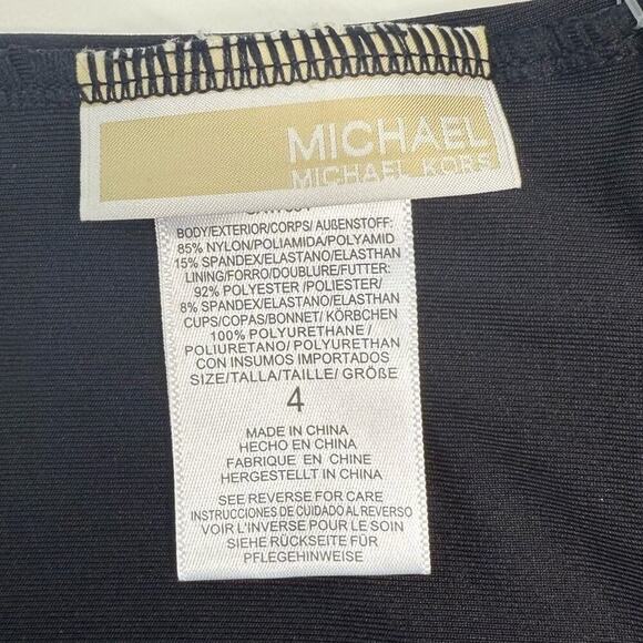NWT | Michael Kors | Ruched Cross-Back One-Piece Swimsuit | Black | Size 4 - Picture 10 of 16